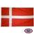 The Danish flag has a red background with a white Nordic cross facing to the left. FMAA Certified Made in America seal. The Danish flag has a red background with a white Nordic cross facing to the left. FMAA Certified Made in America seal.