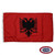 The red Albania flag has a large, black, double-headed eagle in the center, with its wings outstretched. FMAA Certified Made in America seal. The red Albania flag has a large, black, double-headed eagle in the center, with its wings outstretched. FMAA Certified Made in America seal.