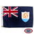 The dark blue Anguilla flag has a Union Jack in the canton. On the right is a white and blue shield with 3 orange dolphins. FMAA Certified Made in America seal.