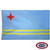The light blue Aruba flag has a red, 4-pointed star with a white outline in the upper left. On the flag’s lower half are 2 thin yellow stripes. FMAA Certified Made in America seal.
