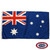 The dark blue Australia flag has a Union Jack in the canton and six white stars representing the Southern Cross. FMAA Certified Made in America seal. The dark blue Australia flag has a Union Jack in the canton and six white stars representing the Southern Cross. FMAA Certified Made in America seal.