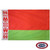 The Belarus flag is red with a vertical white stripe on the left depicting a red rushnyk and a horizontal green stripe at the bottom. FMAA Certified Made in America seal.