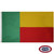 The Benin flag has a vertical green stripe on the left and two horizontal yellow and red stripes on the right. FMAA Certified Made in America seal. The Benin flag has a vertical green stripe on the left and two horizontal yellow and red stripes on the right. FMAA Certified Made in America seal.
