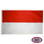 The Indonesia flag has 2 horizontal stripes of red and white. FMAA Certified Made in America seal. The Indonesia flag has 2 horizontal stripes of red and white. FMAA Certified Made in America seal.