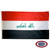The Iraq flag is a horizontal red, white, and black tricolor. In the center, the Takbir is written in green. FMAA Certified Made in America seal. The Iraq flag is a horizontal red, white, and black tricolor. In the center, the Takbir is written in green. FMAA Certified Made in America seal.