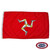 The Isle of Man flag is red with a triskelion in the center composed of 3 armored legs with gold spurs. FMAA Certified Made in America seal.