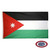 The Jordan flag is a horizontal black, white, and green tricolor. On the left is a red triangle with a white 7-pointed star inside. FMAA Certified Made in America seal.