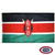 The Kenya flag is a horizontal black, red, and green tricolor. A white line is between each stripe. In the center is a shield and 2 spears. FMAA Certified Made in America seal. The Kenya flag is a horizontal black, red, and green tricolor. A white line is between each stripe. In the center is a shield and 2 spears. FMAA Certified Made in America seal.