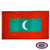 Maldives The Maldives flag is red with a wide green rectangle and a white crescent moon in the center. FMAA Certified Made in America seal.