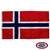 The Norway flag is red with a dark blue Nordic cross with a white outline spanning the height and width, facing to the left. FMAA Certified Made in America seal. The Norway flag is red with a dark blue Nordic cross with a white outline spanning the height and width, facing to the left. FMAA Certified Made in America seal.