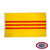 The South Vietnam flag has 3 narrow horizontal red stripes on a yellow background. FMAA Certified Made in America seal.