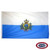 The San Marino flag is a horizontal white and blue bicolor with the national coat of arms in the center. FMAA Certified Made in America seal. The San Marino flag is a horizontal white and blue bicolor with the national coat of arms in the center. FMAA Certified Made in America seal.