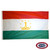 The Tajikistan flag is a horizontal red, white, and green tricolor with a yellow crown and seven stars in the center. FMAA Certified Made in America seal. The Tajikistan flag is a horizontal red, white, and green tricolor with a yellow crown and seven stars in the center. FMAA Certified Made in America seal.