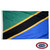 The Tanzania flag has 2 green and blue triangles separated by a diagonal black stripe outlined in gold. FMAA Certified Made in America seal. The Tanzania flag has 2 green and blue triangles separated by a diagonal black stripe outlined in gold. FMAA Certified Made in America seal.