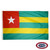 The Togo flag has 5 horizontal green and yellow stripes. In the red canton is a large white 5-pointed star. FMAA Certified Made in America seal. The Togo flag has 5 horizontal green and yellow stripes. In the red canton is a large white 5-pointed star. FMAA Certified Made in America seal.