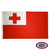 The Tonga flag is red with a white canton with a thick red cross inside. FMAA Certified Made in America seal.