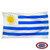 The Uruguay flag has 9 horizontal white and blue stripes. The white canton depicts a yellow Sun of May. FMAA Certified Made in America seal. The Uruguay flag has 9 horizontal white and blue stripes. The white canton depicts a yellow Sun of May. FMAA Certified Made in America seal.