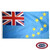 The Tuvalu flag is light blue, with the Union Jack in the canton and nine yellow stars on the right. FMAA Certified Made in America seal. The Tuvalu flag is light blue, with the Union Jack in the canton and nine yellow stars on the right. FMAA Certified Made in America seal.