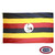 The Uganda flag has 6 horizontal black, yellow, and red stripes. In the center is a white circle with a gray, crowned crane. FMAA Certified Made in America seal. The Uganda flag has 6 horizontal black, yellow, and red stripes. In the center is a white circle with a gray, crowned crane. FMAA Certified Made in America seal.