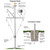 45 Nautical Flagpole w/ Yardarm, Gaff and Collar ECP45YG