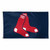 A navy blue flag with two red socks in the center. A navy blue flag with two red socks in the center.