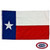 The Texas flag has a vertical blue field on the left with a large, white, 5-pointed star. On the right are 2 horizontal white & red stripes. FMAA Certified Made in America seal.