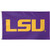 Purple flag with text reads "LSU" in gold in the center