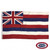 The Hawaii flag has eight alternating horizontal white, red, and blue stripes. The UK Union Flag is in the canton. FMAA Certified Made in America seal.