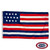 The Serapis flag has 13 white stars in a blue canton with 13 red, white, and blue stripes on the rest of the flag. FMAA Certified Made in America seal. The Serapis flag has 13 white stars in a blue canton with 13 red, white, and blue stripes on the rest of the flag. FMAA Certified Made in America seal.
