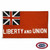 The Taunton flag is red with an early Union Jack in the canton. At the bottom of the flag is the text “Liberty and Union” in white. FMAA Certified Made in America seal. The Taunton flag is red with an early Union Jack in the canton. At the bottom of the flag is the text “Liberty and Union” in white. FMAA Certified Made in America seal.