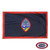 The Guam flag is dark blue with a red outline. In the center is a seal that depicts a ship near a beach and the text “Guam” in red. FMAA Certified Made in America seal. The Guam flag is dark blue with a red outline. In the center is a seal that depicts a ship near a beach and the text “Guam” in red. FMAA Certified Made in America seal.