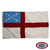 The Episcopalian flag has a horizontal red cross on a white field. There is a blue rectangle with 9 crosses in an X-shape in the upper left. FMAA Certified Made in America seal. The Episcopalian flag has a horizontal red cross on a white field. There is a blue rectangle with 9 crosses in an X-shape in the upper left. FMAA Certified Made in America seal.