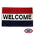 A flag with red, white, and blue horizontal stripes. In the middle is a black, bolded text that reads “WELCOME.” A flag with red, white, and blue horizontal stripes. In the middle is a black, bolded text that reads “WELCOME.”