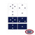 A set of 8 Navy Officer flags. The top 4 are white with blue stars, and the bottom 4 are blue with white stars. FMAA Certified Made in America seal. A set of 8 Navy Officer flags. The top 4 are white with blue stars, and the bottom 4 are blue with white stars. FMAA Certified Made in America seal.