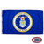 The dark blue Air Force flag has a seal in the center depicting a bald eagle perched on a shield. FMAA Certified Made in America seal.