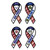 A set of four white ribbon-shaped magnets, each featuring the name and logo of the US Air Force, Army, Marine Corps, and Navy.