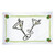 Flag with 2 martini glasses and olives in the center and green border with olives in corners.