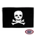 The Jolly Roger flag is black with a white drawing of a skull with two crossed bones beneath. FMAA Certified Made in America seal. The Jolly Roger flag is black with a white drawing of a skull with two crossed bones beneath. FMAA Certified Made in America seal.