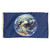 A navy blue flag with a realistic picture of Earth in the center.