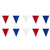 Red White & Blue String of Vinyl Pennants