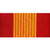 The Vietnamese Gallantry Cross Streamer is red with alternating vertical wide and narrow yellow stripes in the center. The Vietnamese Gallantry Cross Streamer is red with alternating vertical wide and narrow yellow stripes in the center.
