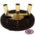 This floor stand has a mahogany bottom with brass colored holders for the flagpoles.