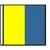 The Kilo: Desire to Communicate flag is a square with a yellow field on the left and a blue field on the right. The Kilo: Desire to Communicate flag is a square with a yellow field on the left and a blue field on the right.
