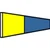 The five flag is a pennant split vertically between yellow and blue fields. The five flag is a pennant split vertically between yellow and blue fields.