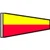 The seven flag is a pennant horizontally split with a yellow field above and a red field below. The seven flag is a pennant horizontally split with a yellow field above and a red field below.