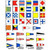 All alphabet, numerical, and substitute nautical flags of the International Signal Code.