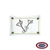 Small boat flag with 2 martini glasses and olives in the center and green border with olives in corners.