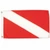 The Skin Diver flag is red with a white diagonal stripe running from the top-left corner to the bottom-right corner.