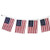 Garland of small American flags 12’ long with a white canvas header and brass grommets. Garland of small American flags 12’ long with a white canvas header and brass grommets.