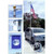 Multiple photos are included. On the right is the primary photo, with the 19’ telescoping flagpole inserted in the included wheel stand, which is safely parked under a car’s tire. An American flag hangs off the flagpole. In the top left of this image is a small photo with an arrow pointing to the top of the flagpole, showing a zoomed-in detail photo of the golden aluminum ball capping the flagpole. In the bottom left corner is a detail photo with the flag with a banner, showing off the included 3’ banner arm.